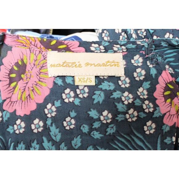 Natalie Martin April Vintage Flowers Indigo Blue Floral Maxi Dress Size XS/S - Picture 5 of 5